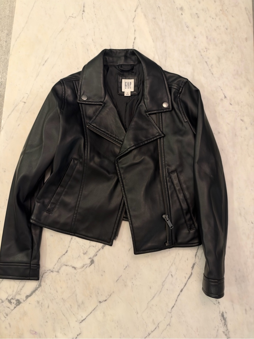 GAP kid’s Black Faux Leather Moto Jacket